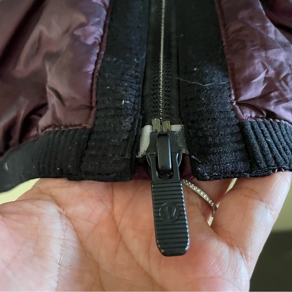 Lululemon Cloudscape Long Puffer Goose Down Jacket Purple Dark Adobe Sz 12 B9 - Picture 8 of 13